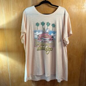 Lane Bryant The Beach Boys 1983 World Tour Graphic T-Shirt Peach Plus Size 26/28
